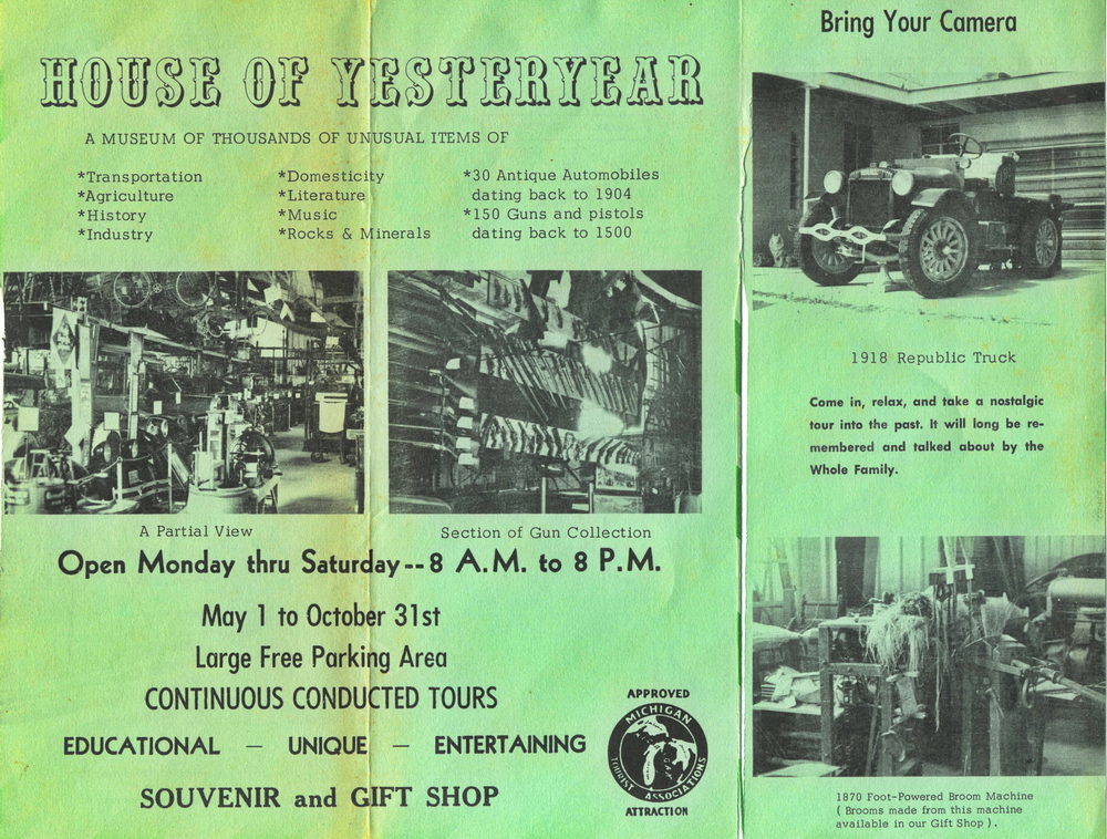House of Yesteryear - Old Brochure